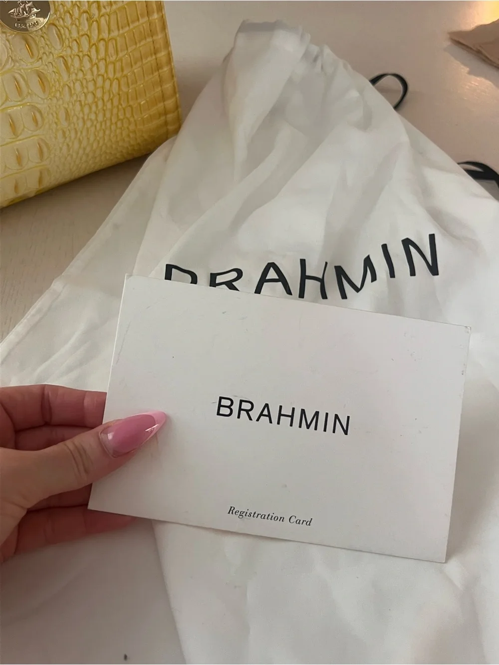 Brahmin Sunbeam Melbourne  Yellow Croc-Embossed Handbag